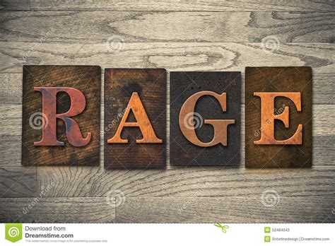 Rage Wooden Letterpress Theme Stock Image Image Of Enraged Fury