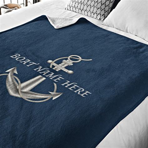 Boat Sherpa Blanket Personalized Nautical Bedding Boat Etsy