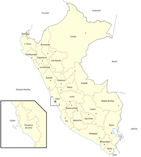 Los 26 Departamentos De Perú Y Sus Capitales Con Mapa