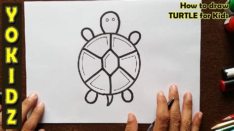 How To Draw Turtle For Kids Youtube