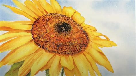 Fun Step By Step Watercolour Tutorial Of A Beautiful Sunflower Suitable
