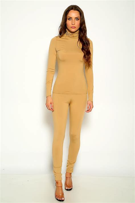 Beige Long Sleeve Two Piece Outfit Amiclubwear