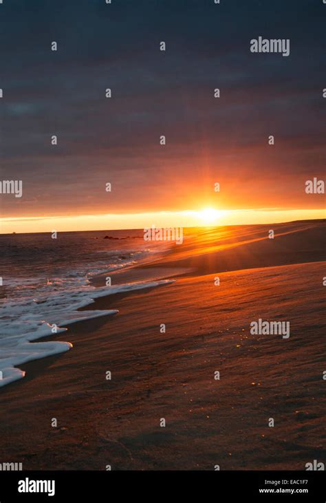 Sunset On The Beach At Cape May New Jersey Usa Stock Photo Alamy