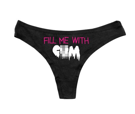 Fill Me With Cum Ladies Thong Sexy Rude Naughty Knickers Pink Porn