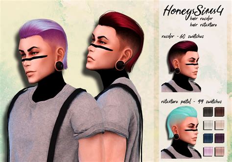 Jenn Honeys Sims 4 Male Hair Recolor 60 Swatches Colors Male Hair