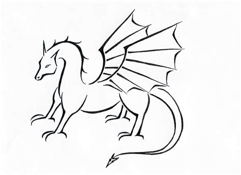 Welsh Dragon Outline Clipart Best