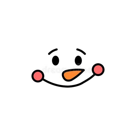 Cute Snowman Face Vector Snowman Head Vector Illustration Isolated