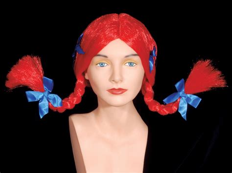 Loftus Women Pippi Longstocking Flip Braids Wig Red One Size