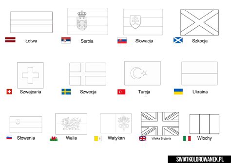 Kolorowanka Flagi Państw Europejskich 4 Darmowe kolorowanki do druku