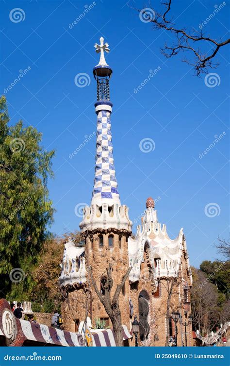 Barcelona Park Guell Gingerbread House Of Gaudi Editorial Image Image