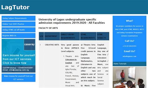 Updated University Of Lagos Unilag Undergraduate Admission Requirements