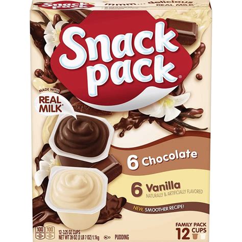 Snack Pack Chocolate And Vanilla Pudding Cups 12 Count Box Under 3
