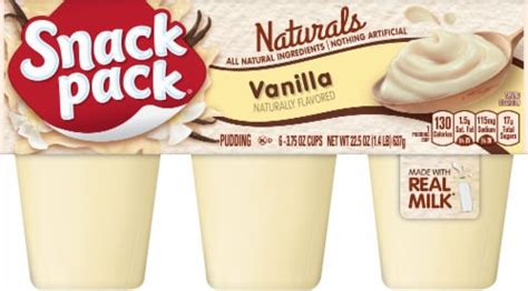 Snack Pack Naturals Vanilla Pudding 6 Ct 375 Oz Ralphs