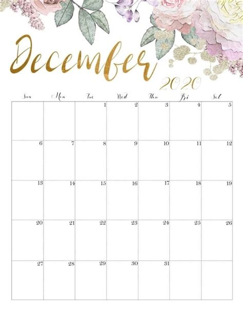 Printable Calendar 2021 January 2021 December 2021 Etsy Calendar
