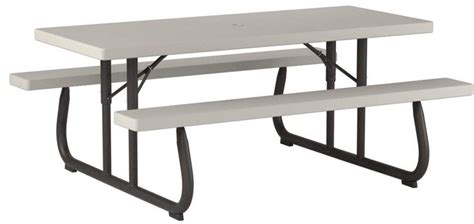 Lifetime 22119 Folding Picnic Table 6 Feet Putty Folding Picnic Table Outdoor Storage