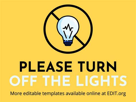 Customize Free Turn Off The Lights Signs