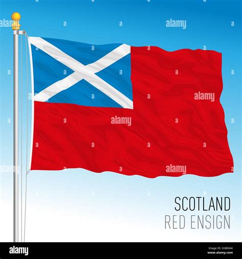 Scottish Red Ensign Navy Flag Scotland Vector Illustration Stock