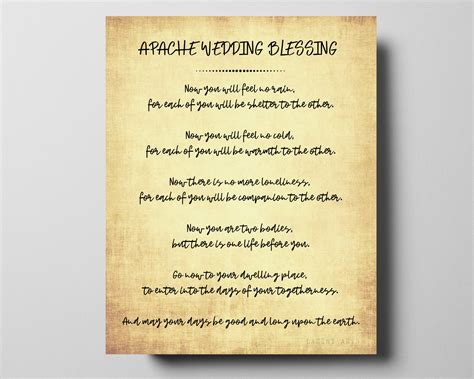 Apache Wedding Blessing Written In Indian Handwriting Style Etsy