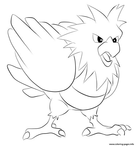 021 Spearow Pokemon Coloring Page Printable