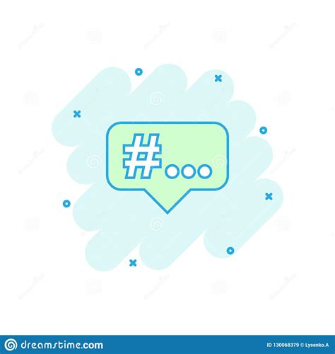 Vector Cartoon Hashtag Icon In Comic Style. Social Media Marketing ...