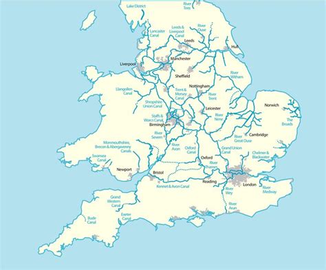 Waterwaysmaplarge 800×662 Pixels England Map Uk Map Map