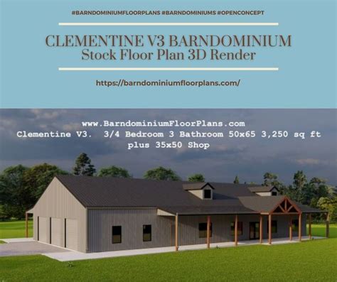 Clementine 50x100 Barndominium Floor Plan Barndominium Floor Plans