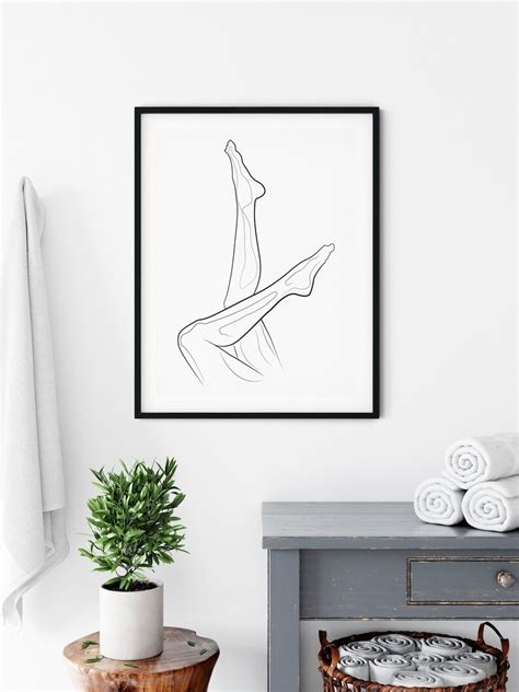 One Line Nude Sketch Naked Woman Illustration Female Nudity Etsy