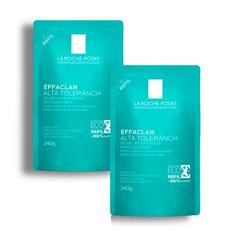 Kit 2 Gel De Limpeza Facial Effaclar Alta Tolerância La Roche Posay Refil 240g Drogaria Araujo