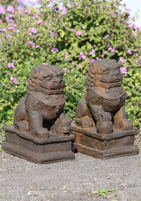 Pair Of Garden Foo Dog Statues 10 119vc682z Hindu Gods And Buddha