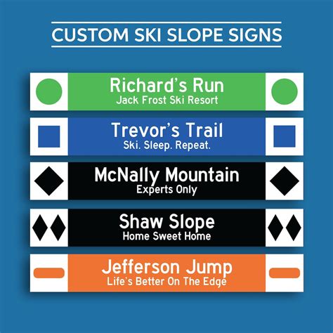 Ski Slope Sign Custom Ski Sign Ski Trail Print Personalized Etsy Uk