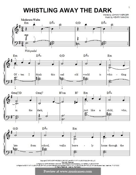 Whistling Away the Dark von H. Mancini - Noten auf MusicaNeo