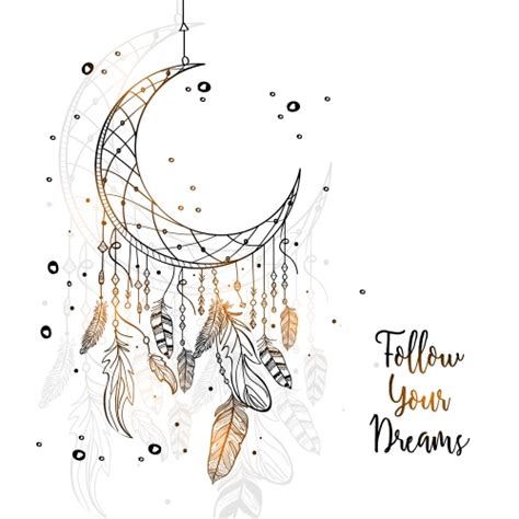 Download *ARTICLE Creative hand drawn Dream Catcher with Crescent ...