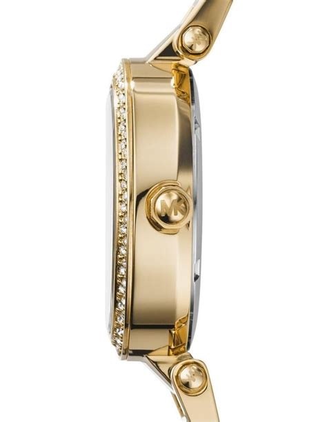 michael kors womens quartz chronograph stainless steel gold dial 33mm watch mk6056