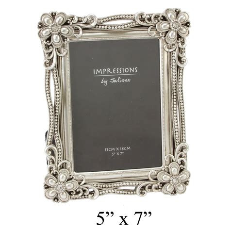 Impressions Antique Silver Art Deco Baroque Design Photo Picture Frame