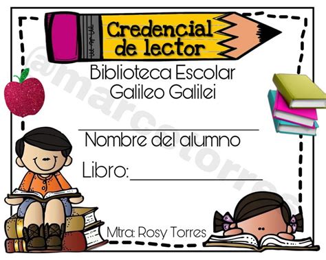 Credencial Bibloteca Biblioteca Escolar Taller De Lectura