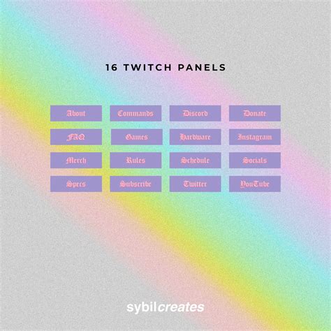 16 Twitch Panels Pretty Y2K Aesthetic Twitch Package Etsy