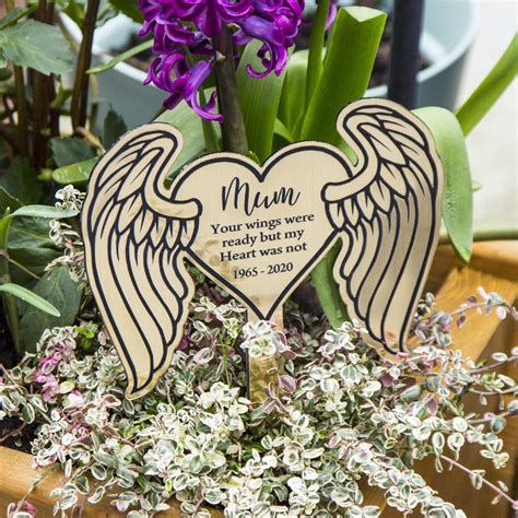 Personalised Memorial Angel Wings Plaque The Laser Boutique