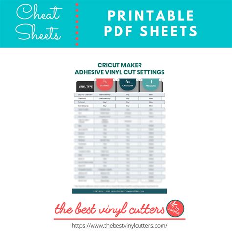 Cricut Products Cheat Sheets Hot Sex Picture