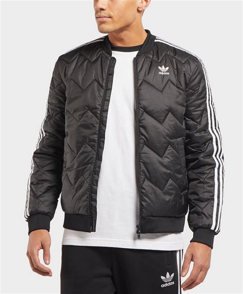Adidas Originals Synthetic Sst Quilted Bomber Jacket In Black For Men