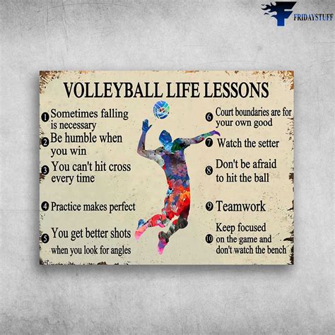 Volleyball Poster Volleyball Lover Volleyball Life Lessons