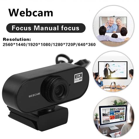 Webcam Full Hd 2k Web Camera Microphone 360 Degree Adjust Usb 20