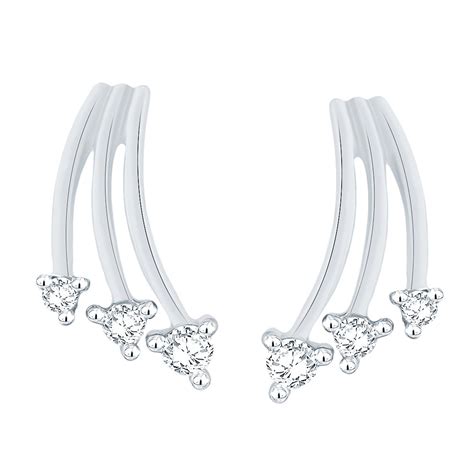 Giantti Silver Diamond Womens Stud Earring Igl Certified 0237 Ct