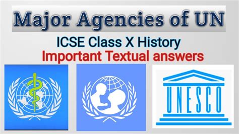 Major Agencies Of The United Nationshistoryicseclass10 Youtube