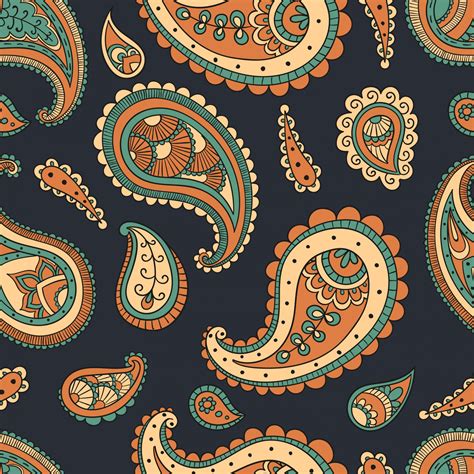 Paisley Pattern Teal Orange Free Stock Photo - Public Domain Pictures