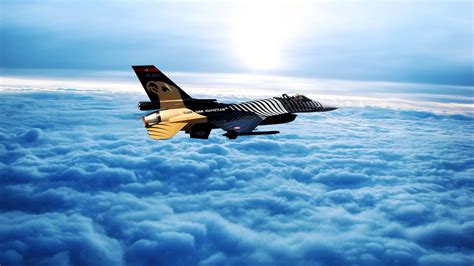 Wallpaper Sea Sky Vehicle Airplane Blue General Dynamics F 16