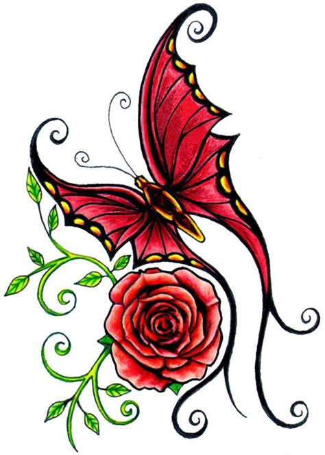 Drawings Of Roses And Butterflies Clipart Best