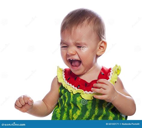 Crying Cute Baby Girl Stock Image Image Of Beautiful 65103171