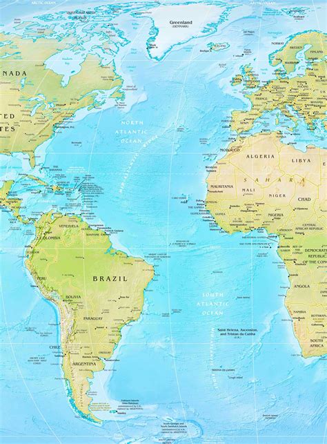 Atlantic And Pacific Ocean Map World Map