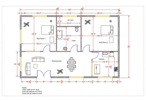 How to make House Floor Plan in AutoCAD - Learn