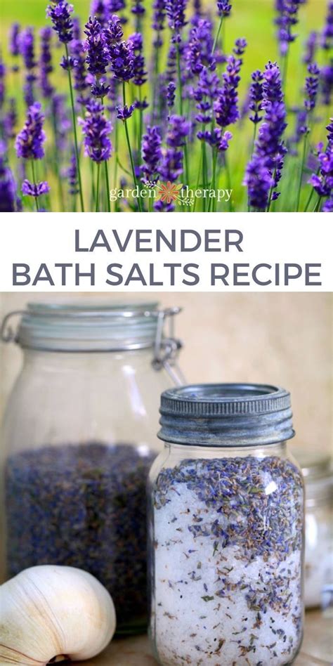Easy Homemade Lavender Bath Salts Recipe Garden Therapy In 2022 Diy